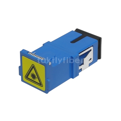 ประเภทชัตเตอร์ SC UPC Adapter Simplex Blue Color Fiber Optic Adapter