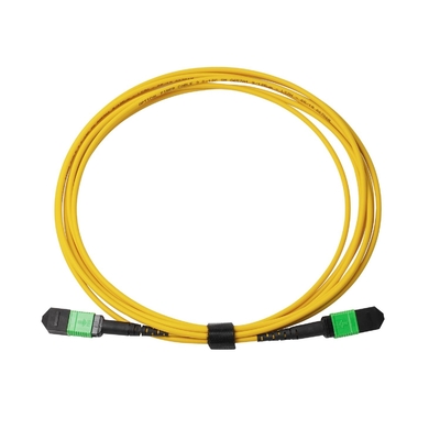 สายไฟฟ้าสายไฟฟ้า MPO MTP สีเขียวแบบเดียว สําหรับเครือข่ายหนาแน่น - ระยะอุณหภูมิที่กว้าง