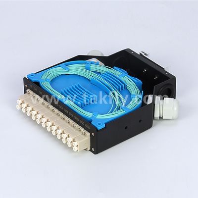 กล่องปลายทาง DIN Rail Mounted Aluminium LC/Sc Sx/Dx สายไฟฟ้าแสงสําหรับโทรคมนาคม FTTX