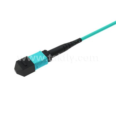 24 คอร์ MTP ทรังเคเบิล ไฟเบอร์ออปติก Jumper สําหรับศูนย์ข้อมูล FTTX PVC ปรับแต่ง