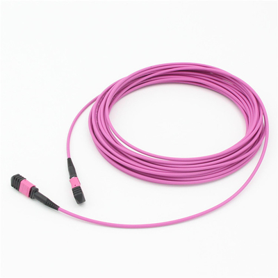 Elite Multimode OM4 50/125, Plenum OFNP ประเภท B MPO สายพับ 1m 3ft MTP-12 PC หญิงไป MTP-12 PC หญิง