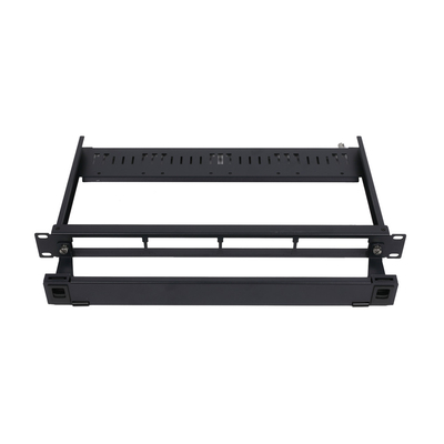 1U Rack Mount MPO-LC คาเซ็ท แพนเอดป์เตอร์ แพเนลที่มีจํานวนเส้นใย 96F ขนาด 430 * 338.5 * 43.6 มม