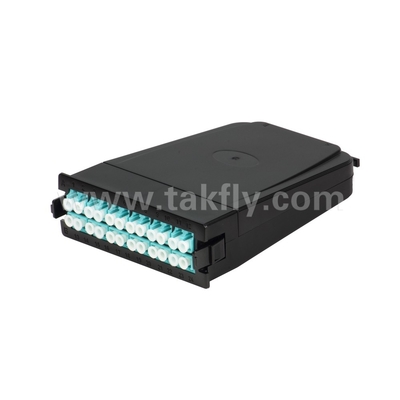 1U Rack Mount MPO-LC คาเซ็ท แพนเอดป์เตอร์ แพเนลที่มีจํานวนเส้นใย 96F ขนาด 430 * 338.5 * 43.6 มม