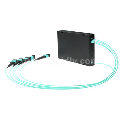 MPO/MTP Fanout Cable PLC Splitter 1x4 SM/MM สายใยออฟติกสําหรับศูนย์ข้อมูล FTTX