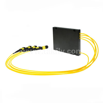 MPO/MTP Fanout Cable PLC Splitter 1x4 SM/MM สายใยออฟติกสําหรับศูนย์ข้อมูล FTTX