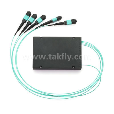 MPO/MTP Fanout Cable PLC Splitter 1x4 SM/MM สายใยออฟติกสําหรับศูนย์ข้อมูล FTTX