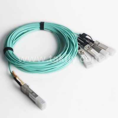 100Gb/s QSFP28 ถึง 4x SFP28 สายไฟฟ้าออปติกที่ทํางาน AOC สายไฟฟ้าส่งข้อมูลอย่างรวดเร็ว