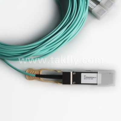 100Gb/s QSFP28 ถึง 4x SFP28 สายไฟฟ้าออปติกที่ทํางาน AOC สายไฟฟ้าส่งข้อมูลอย่างรวดเร็ว