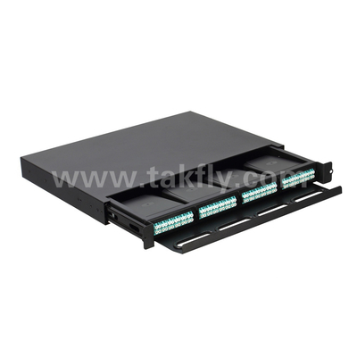 ปรับแต่งไฟเบอร์ออปติก MPO แคสเซ็ต MTP แพทช์แพนล์ แบบเลื่อนสําหรับศูนย์ข้อมูล FTTX