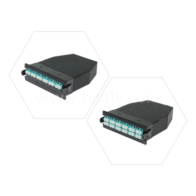 การจัดการแพทช์แพนล MTP MPO แคสเซ็ตไฟเบอร์ออปติกสีดํา สําหรับศูนย์ข้อมูล FTTX