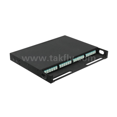 การจัดการแพทช์แพนล MTP MPO แคสเซ็ตไฟเบอร์ออปติกสีดํา สําหรับศูนย์ข้อมูล FTTX