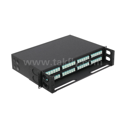 การจัดการแพทช์แพนล MTP MPO แคสเซ็ตไฟเบอร์ออปติกสีดํา สําหรับศูนย์ข้อมูล FTTX