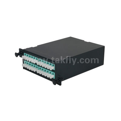 MPO/MTP การจัดการแพทช์แพนล์ คาเซ็ต สับสกัดอลูมิเนียม ประเภทเลื่อน สายไฟเบอร์ออปติกสําหรับศูนย์ข้อมูล FTTX Cabling