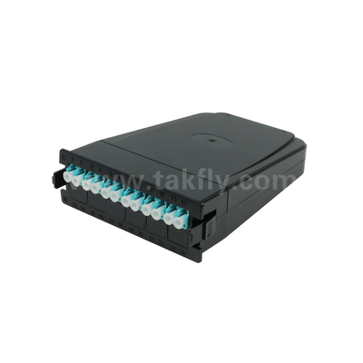 โมดูลแคสเต็ต MPO สายไฟเบอร์ออปติก MPO/MTP-LC 12C/24C สําหรับศูนย์ข้อมูล FTTX