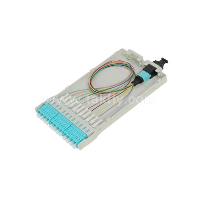 โมดูลเทปคาสเซ็ต MPO / MTP ที่สิ้นสุดล่วงหน้า MPO / MTP-LC 12C ไฟเบอร์ออปติกสำหรับศูนย์ข้อมูล FTTX