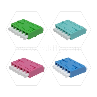 ไฟเบอร์ออปติก แอดป์เตอร์เคเบิลคัพเลอร์ LC APC/UPC SM/MM ซิมเพล็กซ์/ดูเพล็กซ์/ควาด/6 ทาง/8 ทาง สําหรับศูนย์ข้อมูล FTTH