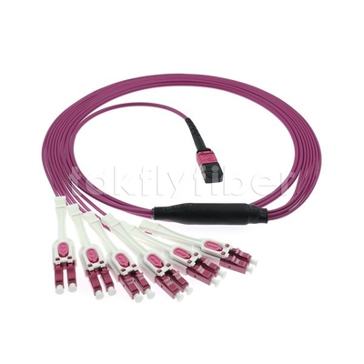 12F MPO/MTP-LC APC DX Uniboot OM4 สายพับไฟเบอร์ออปติกสําหรับศูนย์ข้อมูล -40°C ถึง 85°C