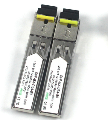 BIDI 1.25 G SFP Transceiver Tx1550/Rx1490nm 80KM SMF DDM LC CISCO JUNIPER HUAWEI รองรับ