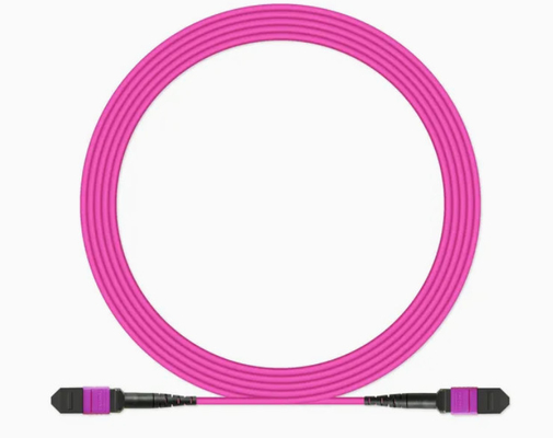 MPO/MTP โฟเล็กซิบ 12 สายใยไฟเบอร์ออปติก แพทช์คอร์ด -20C- 70C สําหรับสภาพแวดล้อมที่แตกต่างกัน