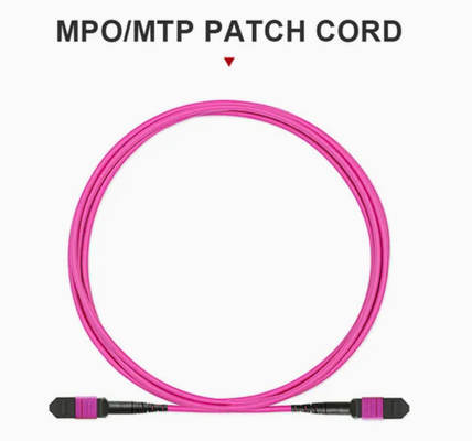 MPO/MTP โฟเล็กซิบ 12 สายใยไฟเบอร์ออปติก แพทช์คอร์ด -20C- 70C สําหรับสภาพแวดล้อมที่แตกต่างกัน