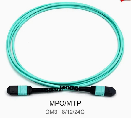 8/12/24core 2m-50m ความหนาแน่นสูง PVC/LSZH UL การรับรองหญิง/ชาย MPO-MPO Sm Om3 Om4 Om5 กระโปรงเคเบิล แพทช์คอร์ด ไฟเบอร์ออปติก จัมเปอร์