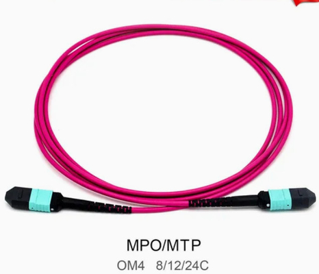 8/12/24core 2m-50m ความหนาแน่นสูง PVC/LSZH UL การรับรองหญิง/ชาย MPO-MPO Sm Om3 Om4 Om5 กระโปรงเคเบิล แพทช์คอร์ด ไฟเบอร์ออปติก จัมเปอร์