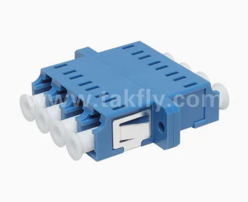 LC Quad APC Upc 4 Core Fiber Optic Adapter พร้อม Flange Simplex และ Duplex Body Style การสูญเสียการใส่ ≤0.2dB