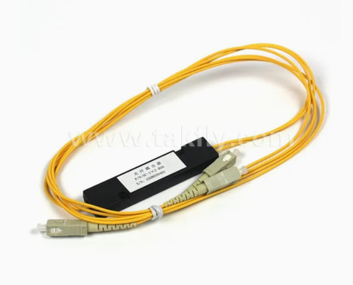 1X2 900um มินิทุ๊บเหล็ก สายไฟเบอร์ออปติก PLC Splitter Module ความน่าเชื่อถือและความมั่นคงสูง