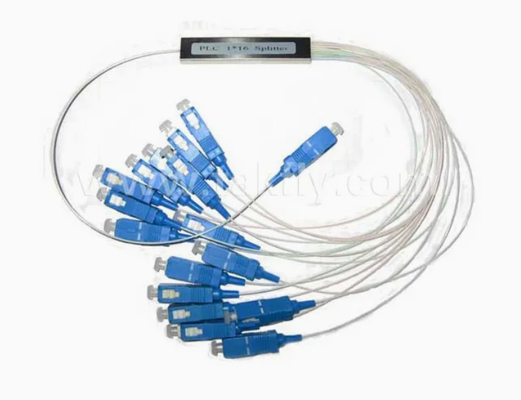 1X16 FTTX กระปุกเหล็กขนาดเล็ก สายไฟเบอร์ออปติก PLC Splitter กว้าง 0.9mm สําหรับการใช้งาน FTTX