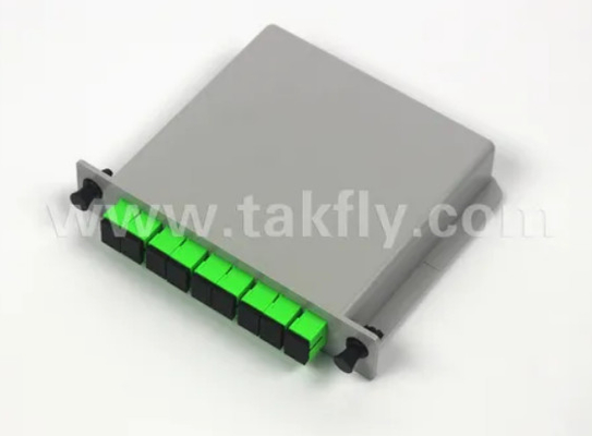 1*8 Single Mode G657A1 Fiber Casette Type LGX PLC Splitter พร้อมเครื่องเชื่อม Sc/APC ความน่าเชื่อถือและความมั่นคงสูง