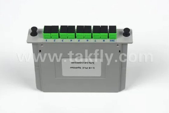 1*8 Single Mode G657A1 Fiber Casette Type LGX PLC Splitter พร้อมเครื่องเชื่อม Sc/APC ความน่าเชื่อถือและความมั่นคงสูง