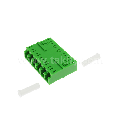 LC/APC 6 Ways Adapter, SM OS2, สีเขียว, ไม่มี Flange Single Mode สําหรับเครือข่าย