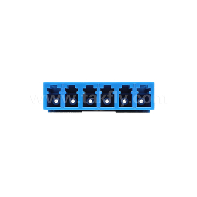 LC/UPC 6 Ways Adapter, SM OS2, Blue,Without Flange Single Mode สําหรับเครือข่าย