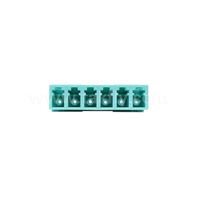 อะแดปเตอร์ LC/PC 6 ช่องทาง MM OM3 Aqua OM4 Violet Blue ไม่มีหน้าแปลน เสถียรภาพทางอุณหภูมิ -40C～85C การสูญเสียเพิ่มเติม≤0.2dB
