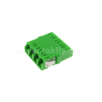 4 Port ความหนาแน่นสูง LC/APC Quad Type ภายใน Shutter Adapter Single Mode OS2, สีเขียวไม่มี Flange สําหรับเครือข่าย