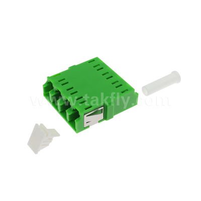 4 Port ความหนาแน่นสูง LC/APC Quad Type ภายใน Shutter Adapter Single Mode OS2, สีเขียวไม่มี Flange สําหรับเครือข่าย
