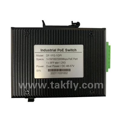 สวิตช์ POE Gigabit สำหรับอุตสาหกรรม พร้อมพอร์ต SFP 1 พอร์ต และติดตั้งบนราง DIN