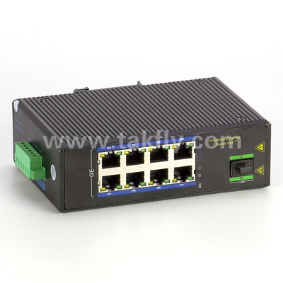 สวิตช์ PoE Gigabit อุตสาหกรรม 8 พอร์ต พร้อม SFP ติดตั้งบนราง DIN