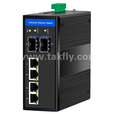 อุตสาหกรรม POE Ethernet Switch 4 Port Gigabit 2 SFP DIN Rail