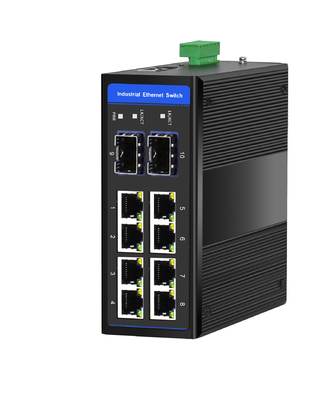 สวิตช์ PoE Gigabit Industrial 8 พอร์ต พร้อมช่อง SFP 2 ช่อง ติดตั้งบนราง DIN