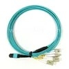 24 Core MPO-LC OM4 Breakout Cable สําหรับศูนย์ข้อมูล 40G QSFP
