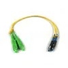 OM3 SC สายไฟเบอร์ออปติก Pigtail Multimode Duplex PVC Sheath