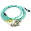 OM3 SC สายไฟเบอร์ออปติก Pigtail Multimode Duplex PVC Sheath