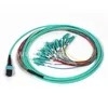 12 Core OM3 MPO ถึง LC Fanout สายไฟเบอร์ออปติก LSZH CPR Certified