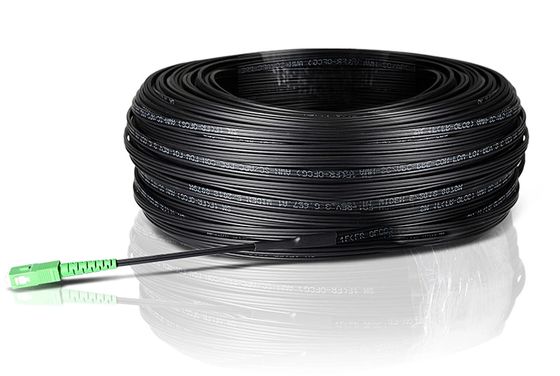 ผมเปียสายเคเบิลหล่น SC / APC FTTH, SM G657A1, 5.0 * 2.0 มม., แจ็คเก็ตสีดำ LSZH