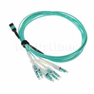 12F Fiber Optic Harness MPO-LC Uniboot MPO Breakout Patch Cable, Plenum (OFNP), 0.35dB Max.
