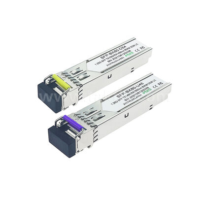 โมดูลรับส่งสัญญาณ SFP 1.25gbps 80km LC Reach Tx1490nm/Rx1550nm SFP แบบสองทิศทางสำหรับ Data Center FTTH FTTX