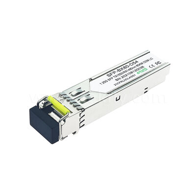 SFP 1.25gbps 80km LC Reach Tx1490nm/Rx1550nm เครื่องรับออปติกส์สองทิศสําหรับศูนย์ข้อมูล FTTX