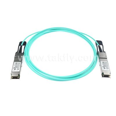 AOC แอคทีฟ ออฟติก คาเบล ไฟเบอร์ 100Gbps QSFP28 ถึง QSFP28 สําหรับศูนย์ข้อมูล FTTH FTTX