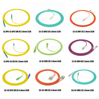 ไฟเบอร์ออปติก แพทชคอร์ด LC/Sc/FC/St Single-mode/Multimode Upc/APC Simplex/Duplex Jumper สําหรับ FTTH Data Center Telecom